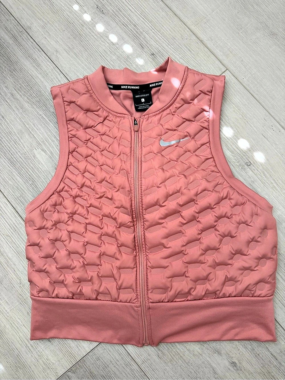 Nike Aeroloft Quilted Running Vest in Pink Large Like New